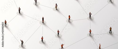 Connecting people. Social network concept. Bright background photo