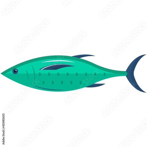 Milkfish vector aquaculture illustration isolated on white