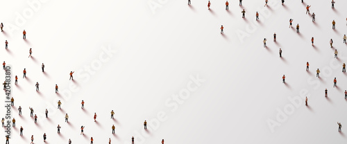 Large group of people on white background. People crowd concept.