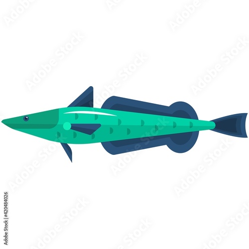 Hake fish icon vector illustration isolated on white