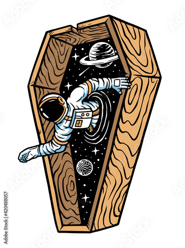 Astronaut come out of the coffin