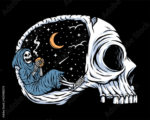 Enjoy the night while drinking coffee