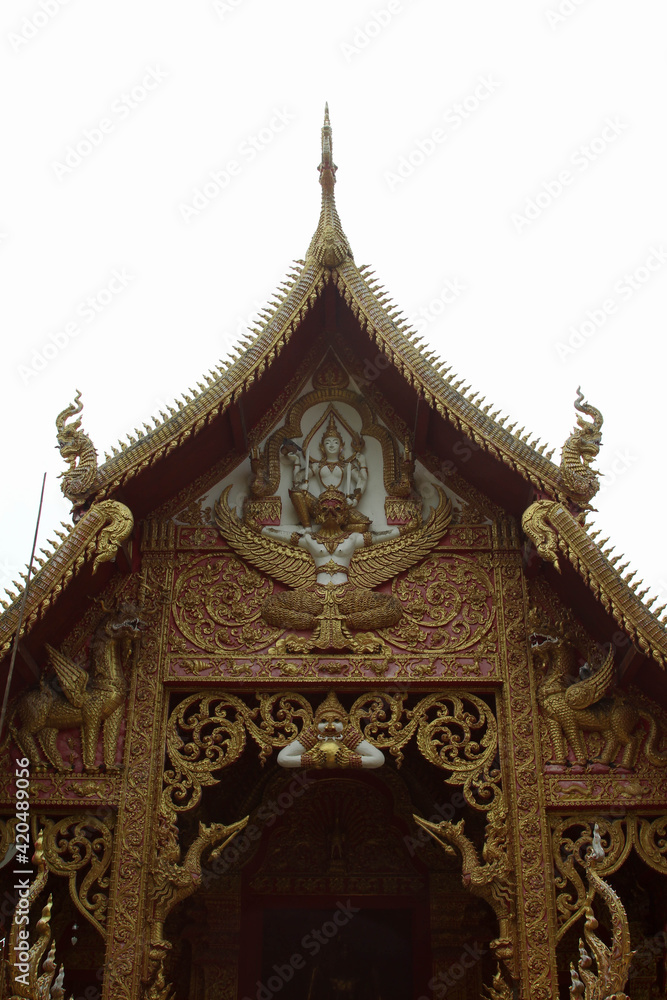 Front view of the church in Wat Phra That Lampang Luang, Lampang Province, Northern Thailand.