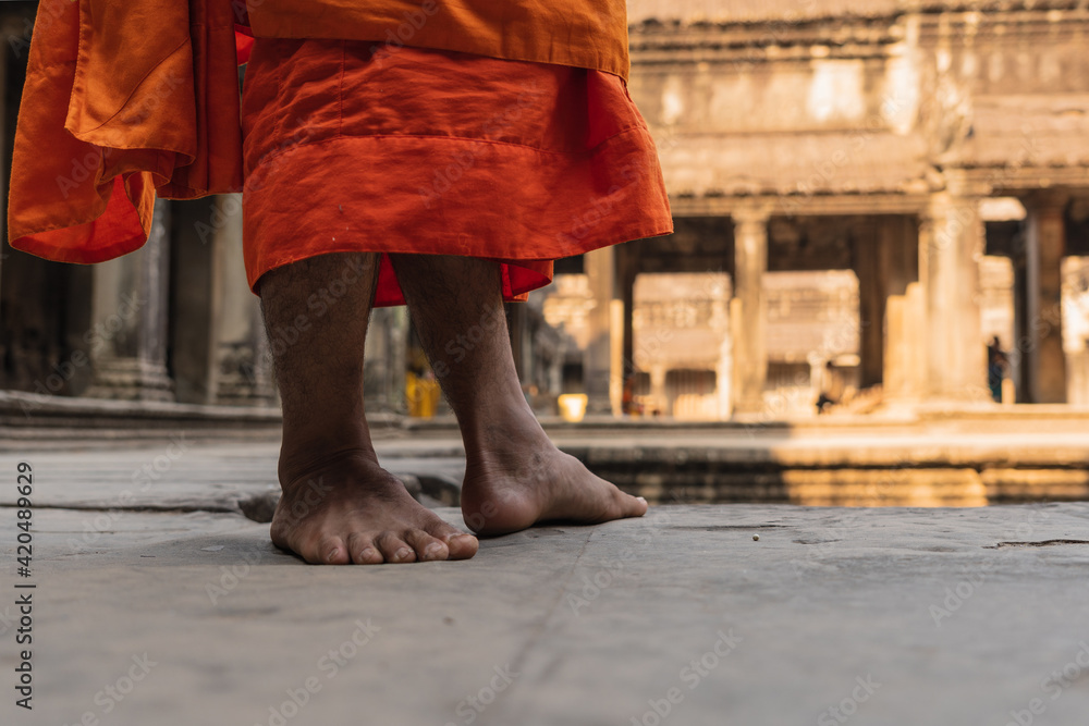 Buddhist monk of Angkor Wat temple Buddhist monk of Angkor Wat temple