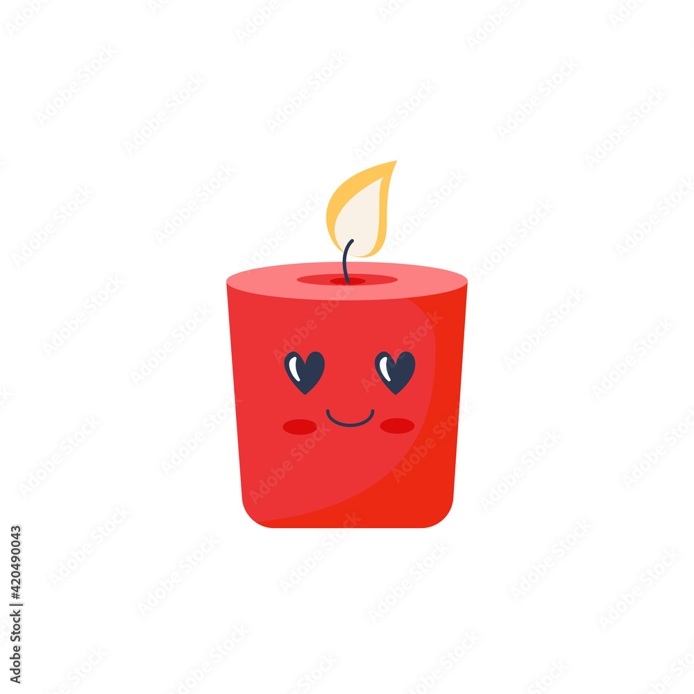 Cute candle. Flat vector illustration. Cute candle. Flat vector illustration.