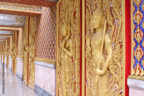 Deva decorated on wall of church in Wat Tha Sung, Uthai Thani Province, Thailand.