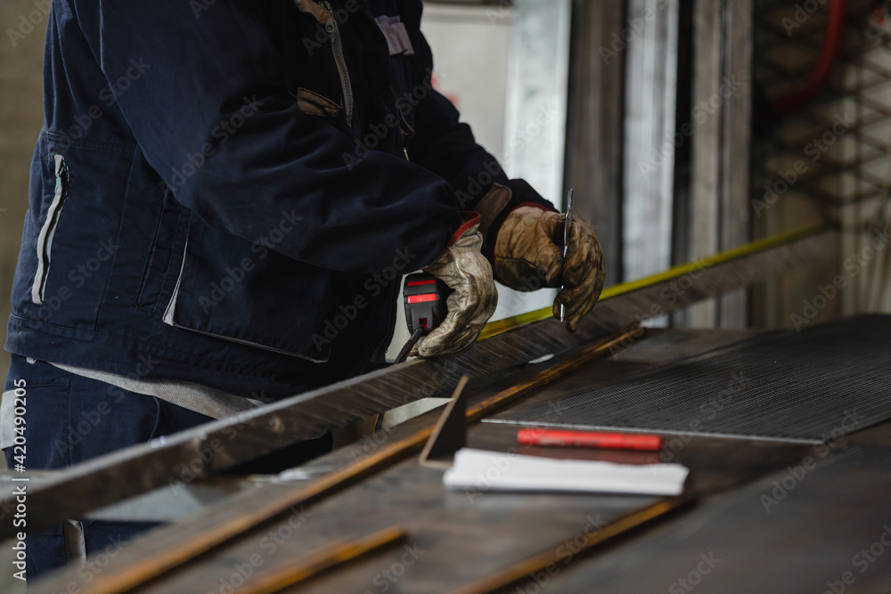 Industrial Indoors Workshop With Protective Equipment. Industrial Indoors Workshop With Protective Equipment.