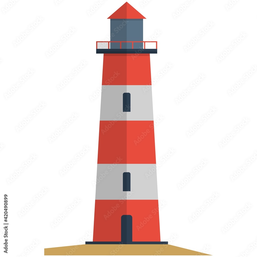 Vector lighthouse illustration isolated on white background Vector lighthouse illustration isolated on white background