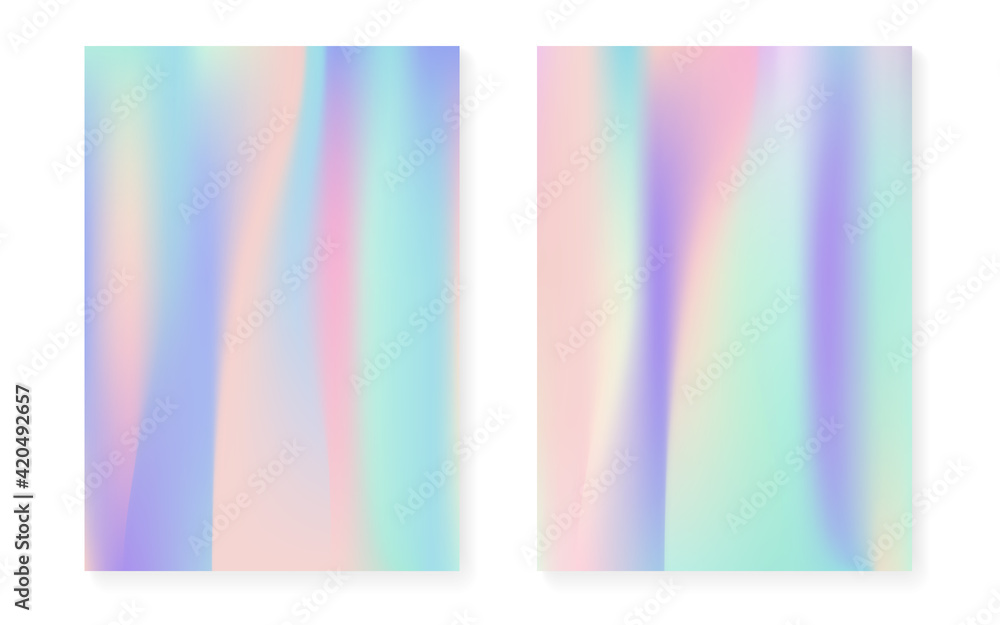 Hologram gradient background set with holographic cover. Hologram gradient background set with holographic cover.