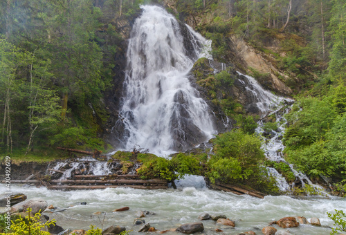 Schleierwasserfall near Kails am Grosglockner, High Tauern, Austria photo