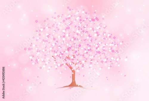 キラキラ輝きの中の桜の木2