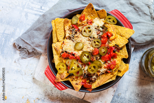 Vegetarian lentil nachos