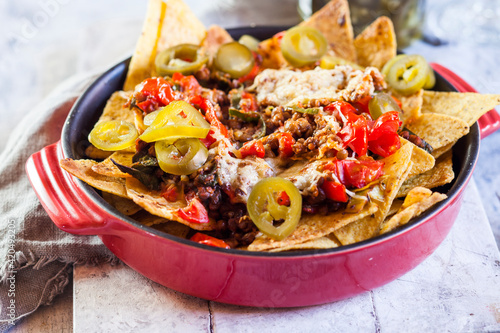 Vegetarian lentil nachos photo