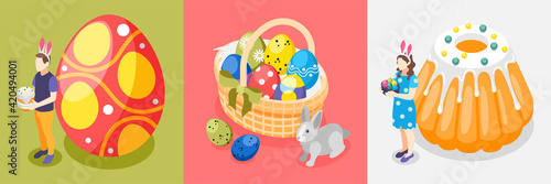 Easter Isometric Design Concept