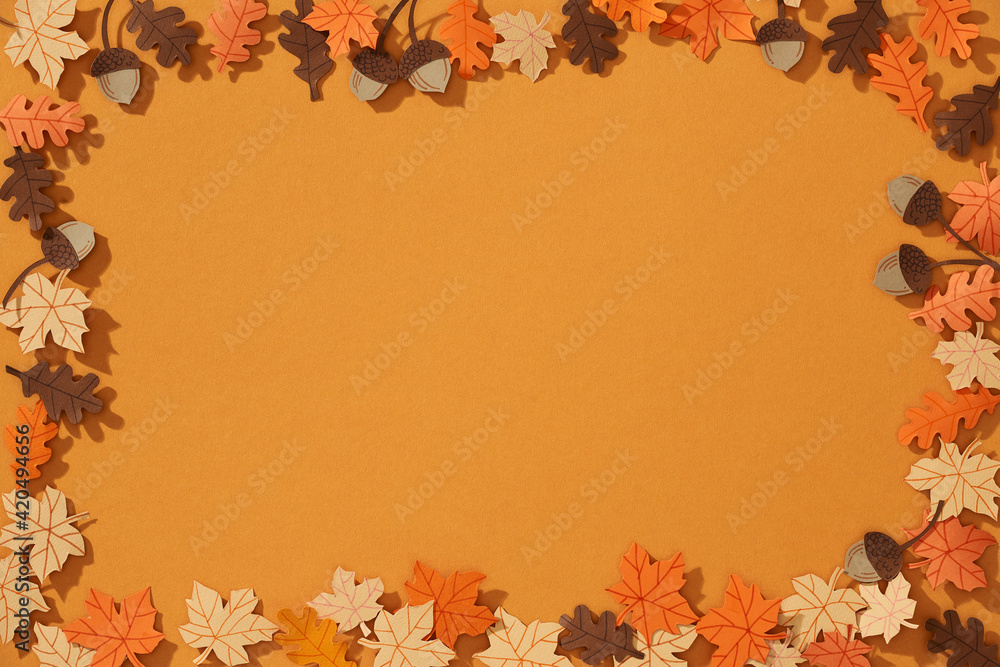 Autumn background, tree paper leaves, yellow backdrop, Autumn background, tree paper leaves, yellow backdrop,