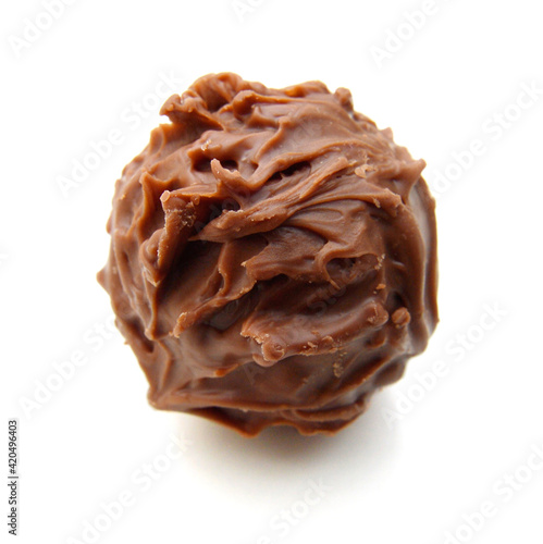 Chocolate candies collection. Beautiful Belgian truffles isolated on white background