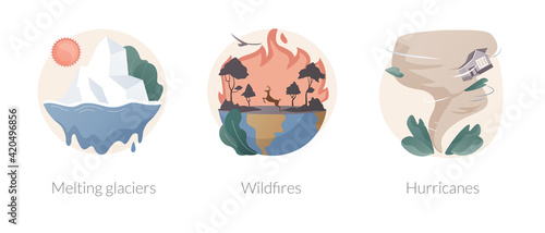 Natural disaster abstract concept vector illustrations.