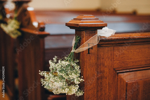 gypsophila flowers in church photo
