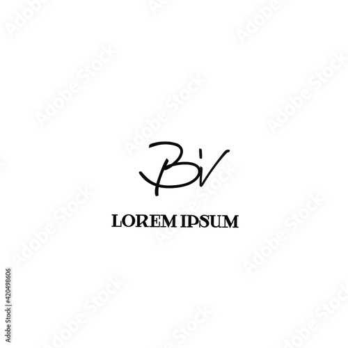 BV b v Initial handwriting creative fashion elegant design logo Sign Symbol template vector icon