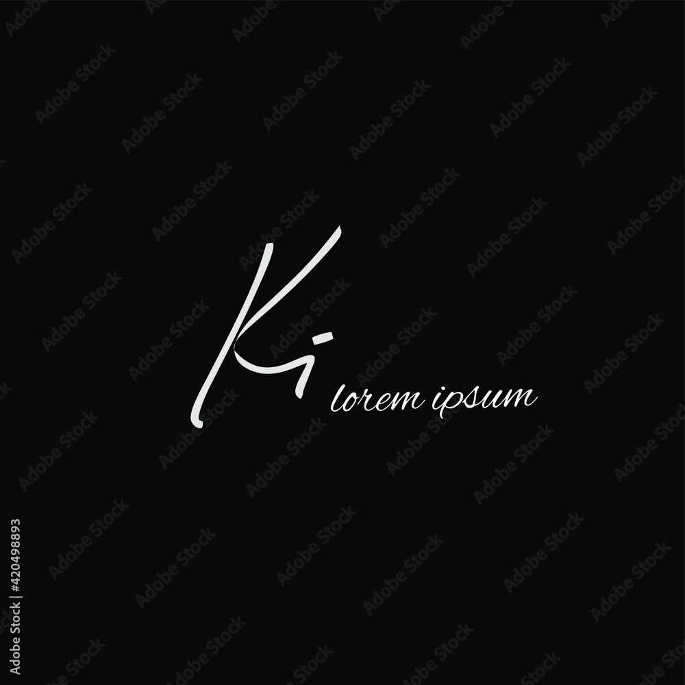 KI k i Initial handwriting creative fashion elegant design logo Sign Symbol template vector icon KI k i Initial handwriting creative fashion elegant design logo Sign Symbol template vector icon