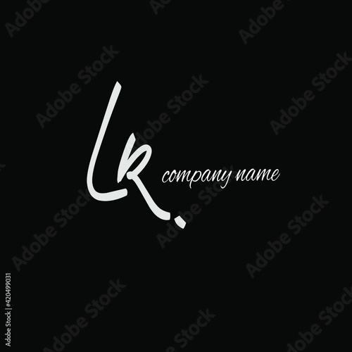 LR l r Initial handwriting creative fashion elegant design logo Sign Symbol template vector icon