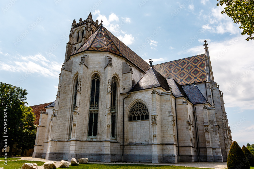 Exterior of the Royal Monastery of Brou in Bourg-en-Bresse, Ain, France, Europe