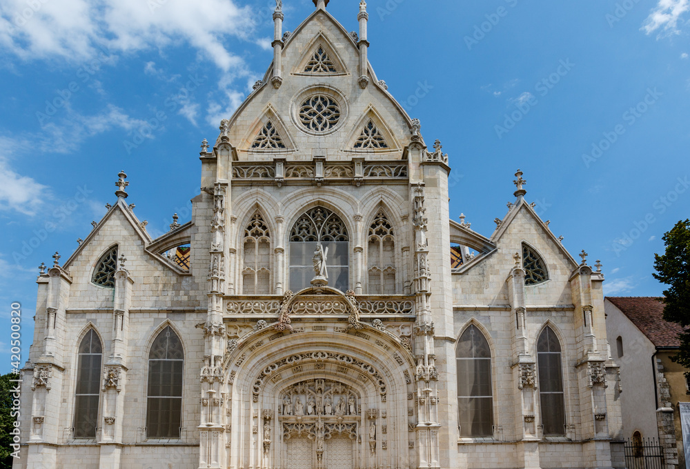 Exterior of the Royal Monastery of Brou in Bourg-en-Bresse, Ain, France, Europe