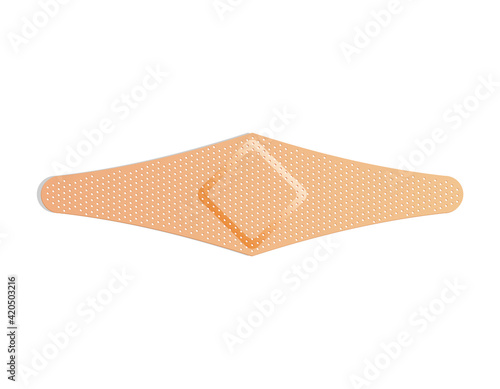 Medical plaster. Adhesive bandage or sticking plaster. Medical band aids protection patch for first aid. Protection and care. Vector cartoon plaster on white background