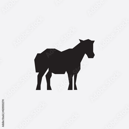 Horse silhouette icon. Horse logo  © etraveler