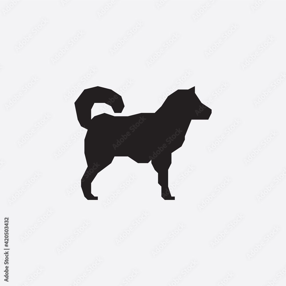 Dog silhouette icon. Dog logo.
