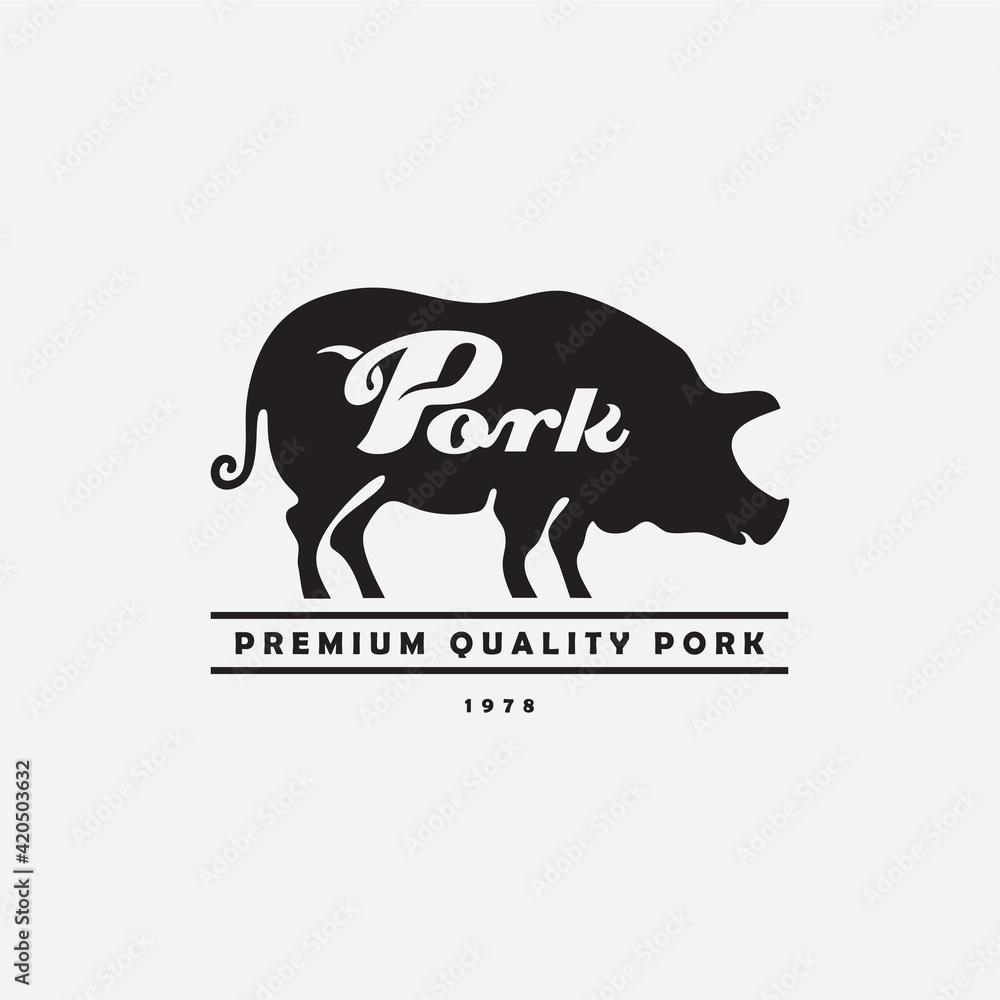 Logo template for Butchery or meat business, farmer shop.
