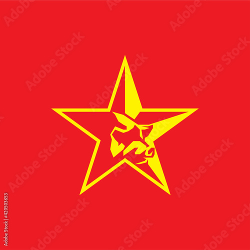 pig head logo in a star shape
