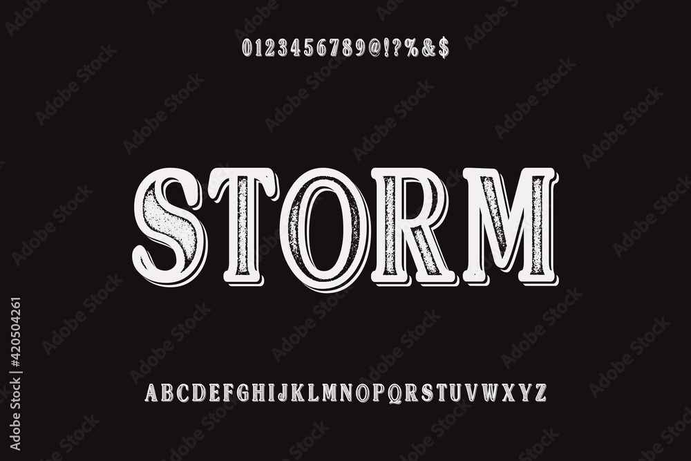 Fototapeta premium vector typeface vector design, alphabet font, black and white style