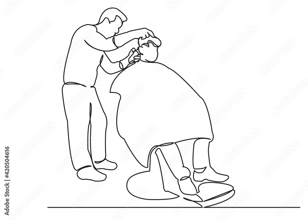barbershop hairdresser shearing a man