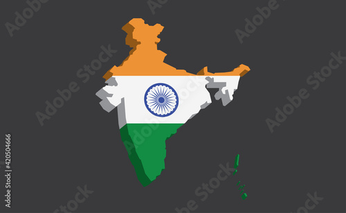 Map of India with flag colors
