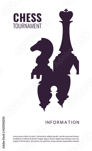 Vector illustration about chess tournament, match, game. Use as advertising, invitation, banner, poster
