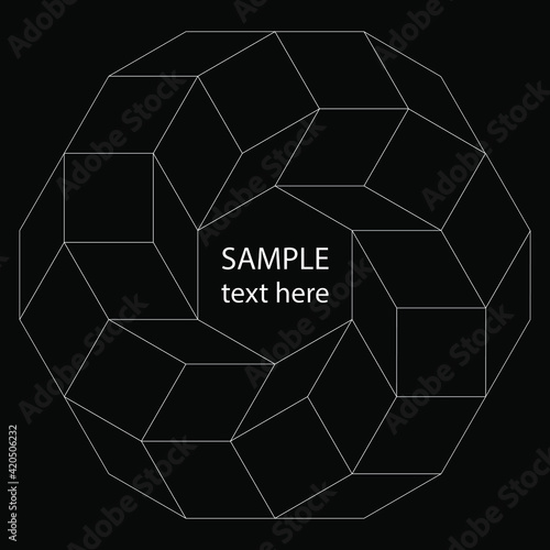 Geometric art. Trendy design element for frame, logo, blackout tattoo, symbol, web, prints, posters, template, pattern and abstract background