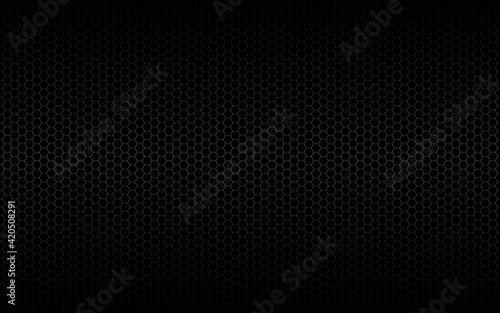Modern simple black and  white geometric polygonal background. Abstract black metallic hexagonal background. Simple vector illustration