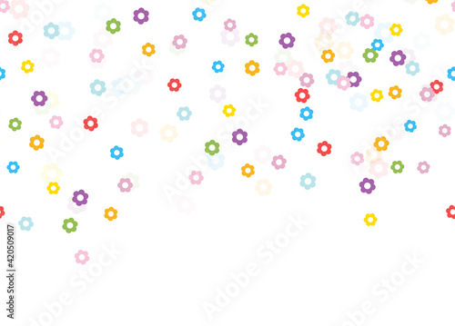 seamless confetti spring flowers background