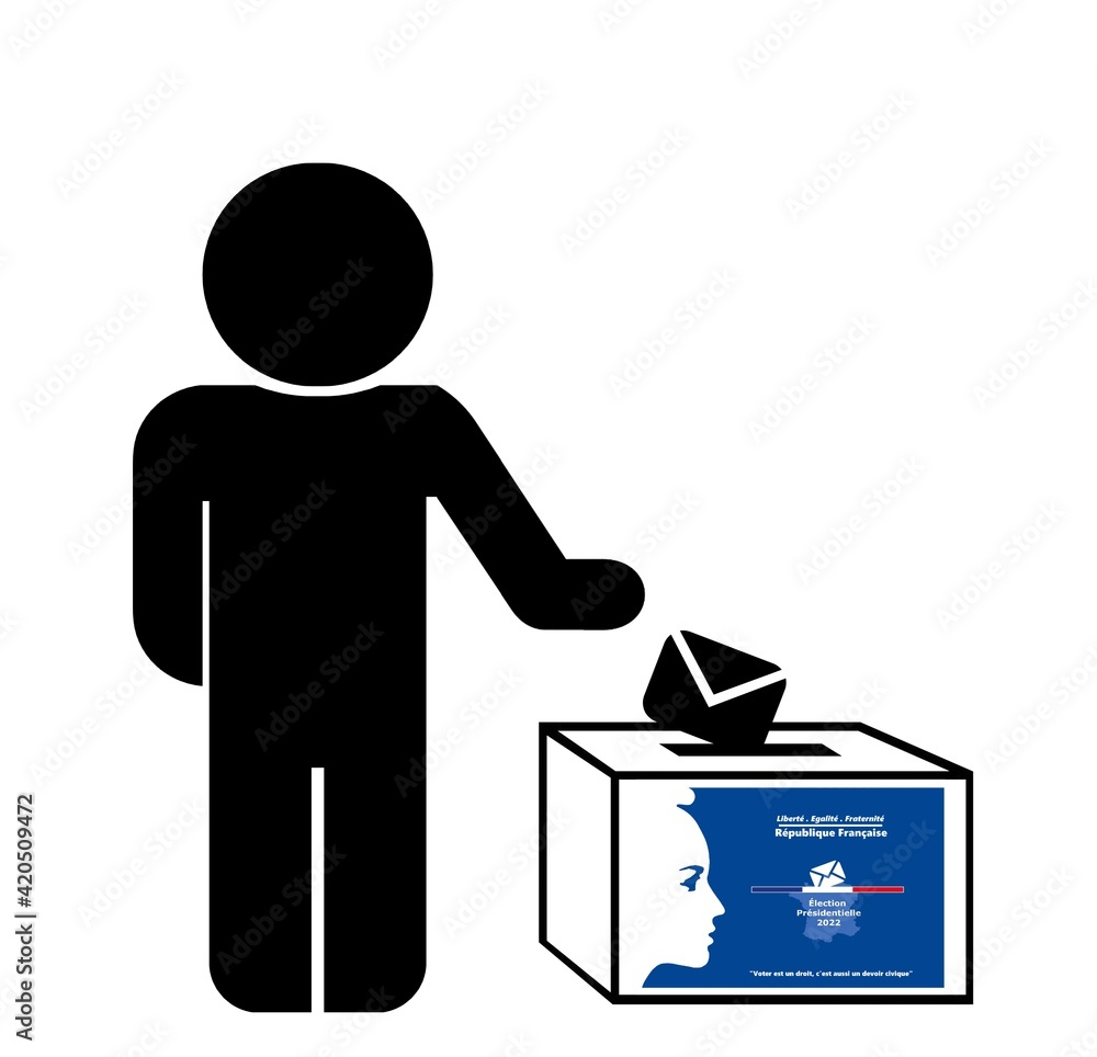Élection présidentielle française de 2022, homme votant Élection présidentielle française de 2022, homme votant