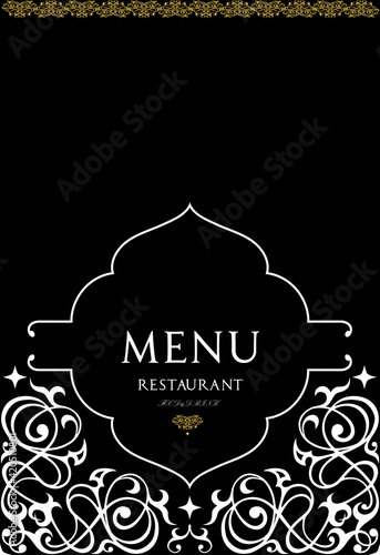 Menu cover design for oriental restaurant.