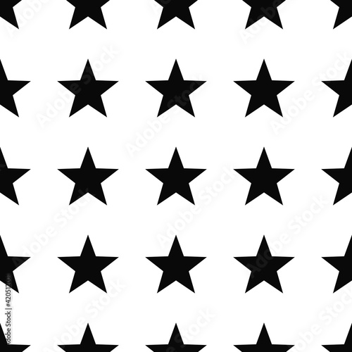 Black Stars Pattern. Vector Stars Pattern.