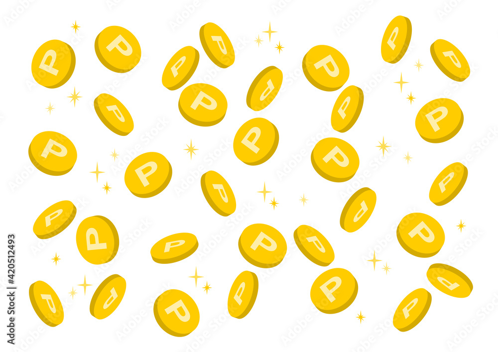 ポイント 舞い落ちるコイン イラスト Stock Vector Adobe Stock