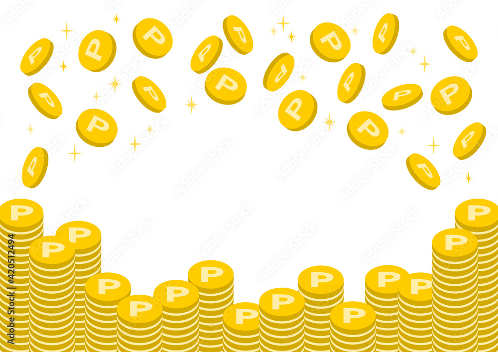 ポイント 積み上がったコイン イラスト Stock Vector Adobe Stock