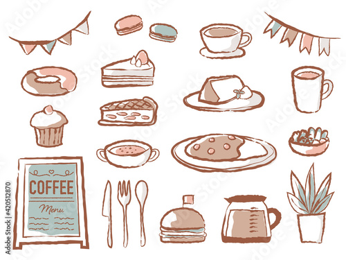 illustration set of cafe menu