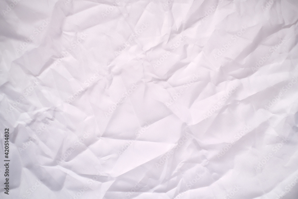 Abstract white crumpled background. Space for lettering and design. Selective focus Abstract white crumpled background. Space for lettering and design. Selective focus