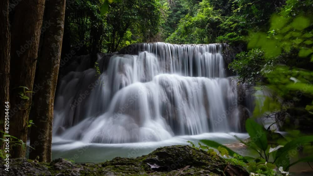 4k B roll of Timelapse Waterfalls in the beautiful nature. Time lapse Magic Water falls famous in Kanchanaburi, Thailand. Huai Mae Khamin Waterfall - 7-tier water falls in a national park. 4k B roll of Timelapse Waterfalls in the beautiful nature. Time lapse Magic Water falls famous in Kanchanaburi, Thailand. Huai Mae Khamin Waterfall - 7-tier water falls in a national park.