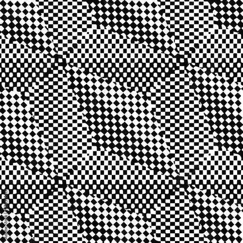 Geometric vector pattern with triangular elements. Seamless abstract ornament for wallpapers and backgrounds. Black and white patterns.