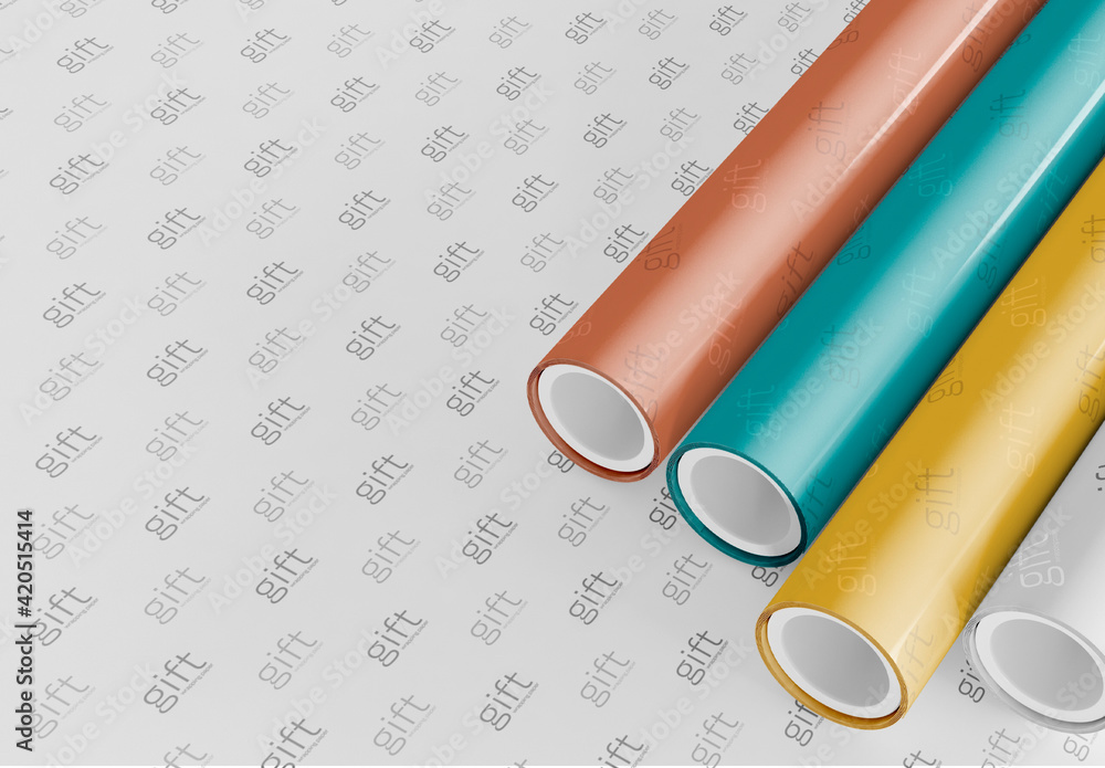 Wrapping Paper Rolls Mockup Stock Template Adobe Stock