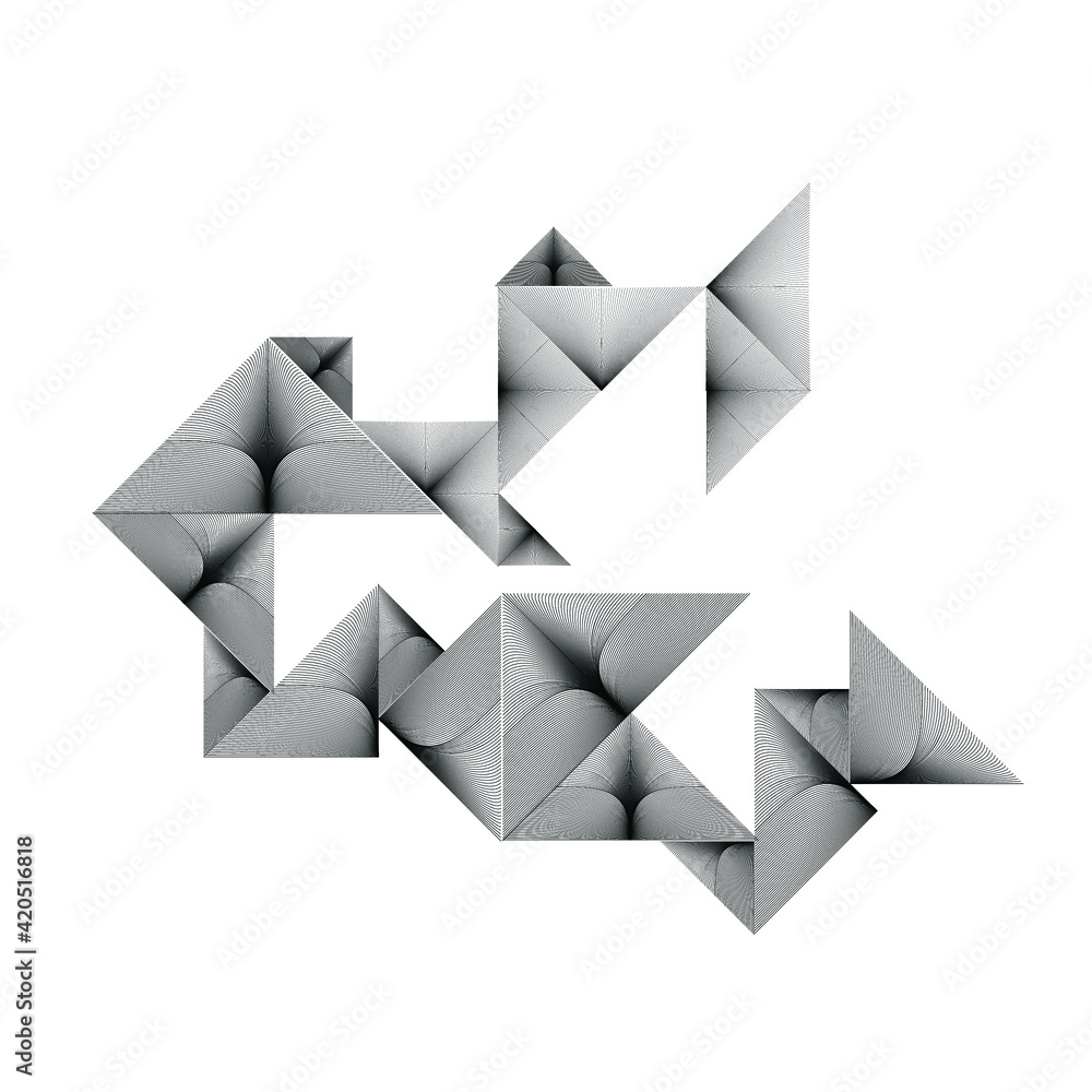 Triangle Logo with lines.Square unusual icon Design .Black Vector stripes .Geometric shape Triangle Logo with lines.Square unusual icon Design .Black Vector stripes .Geometric shape